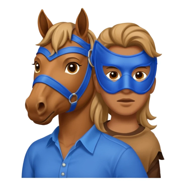horse with blue mask and shirt sticker