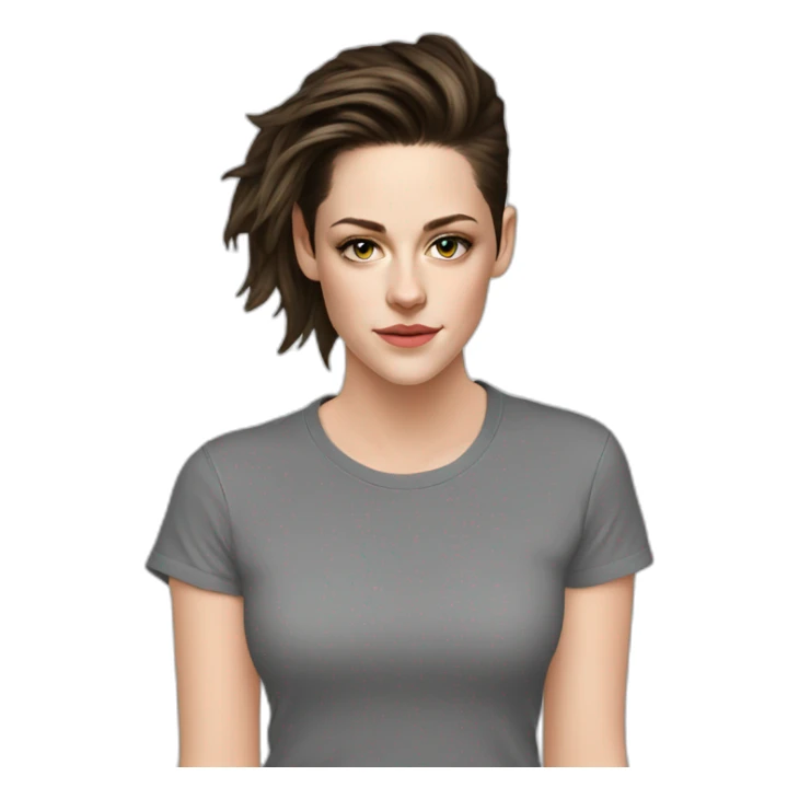 Kristen stewart gray in round neck t-shirt sticker