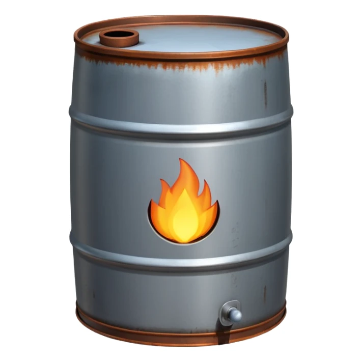 generate a realistic rust-free metal natural gas barrel sticker