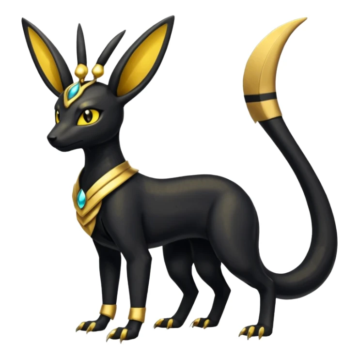 Shiny 4-legged Umbreon-Anubis-Salandit-Beedrill-fusion, full body sticker