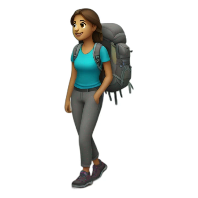 20 years old girl is Hiking and walking sticker