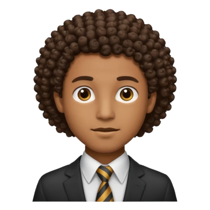 curly hair black man with tie sticker