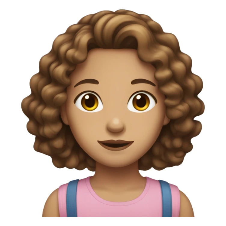 Girl with brown wavy hair and brown eyes sticker
