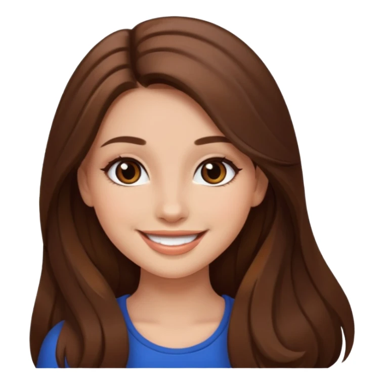 Pretty girl long hair Brown makeup sticker