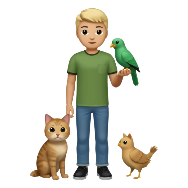 a roblox noob with a pet cat bird sticker