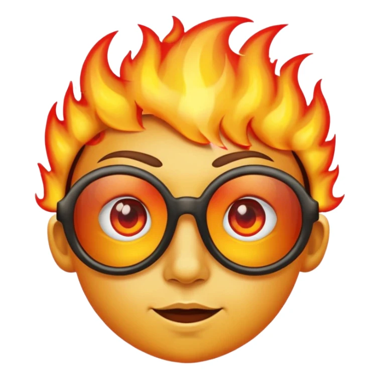 Can you make a side eye emoji with fire glasses  sticker