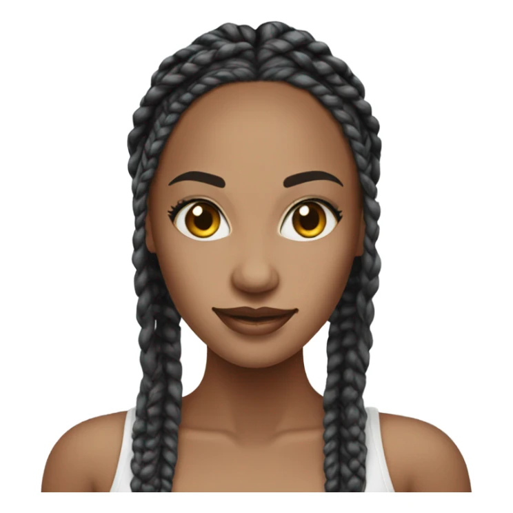 pretty woman with black box braids sticker