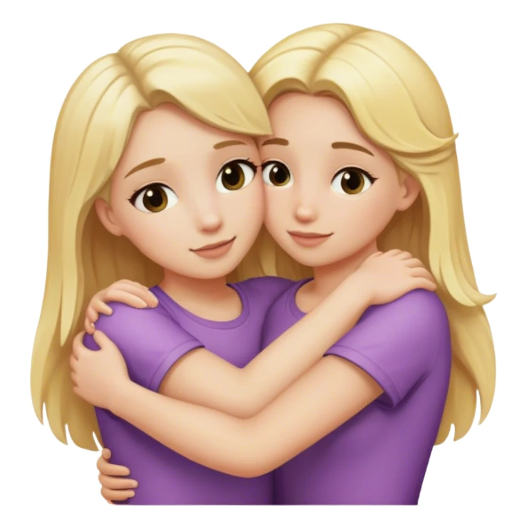 Two girls with blonde hair hugging each other sticker