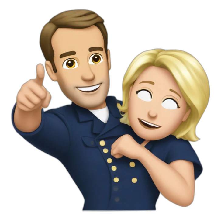 Macron qui embrasse marine le pen sticker
