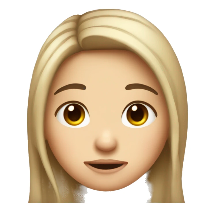 Cute frown girl long dark hair sticker