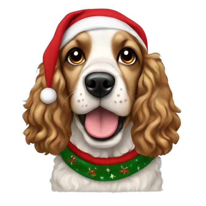 Cocker spaniol dog with a Christmas hoodie sticker