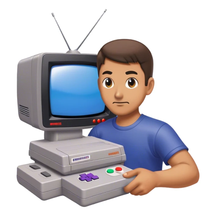 33 jähriger spielt supernintendo auf röhrenfernseher sticker