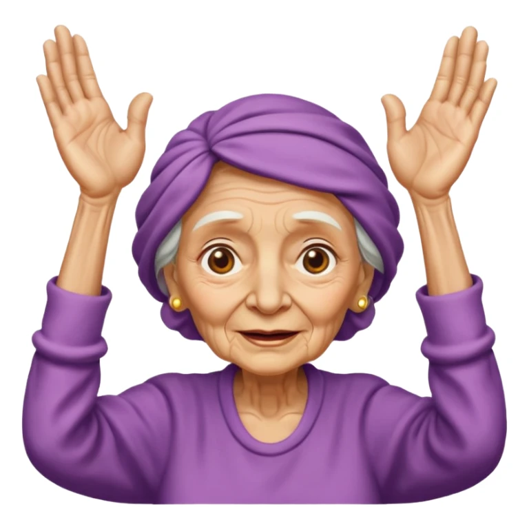 Old lady hands up raise the roof sticker