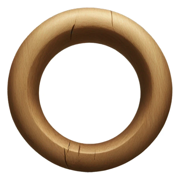 large wooden ring vertical from the ground sticker