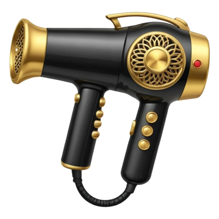 black blow dryer covered in jewelry sticker
