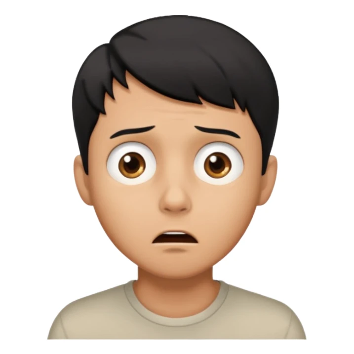 I want the the guy emoji but have him with a scared face looking up sticker