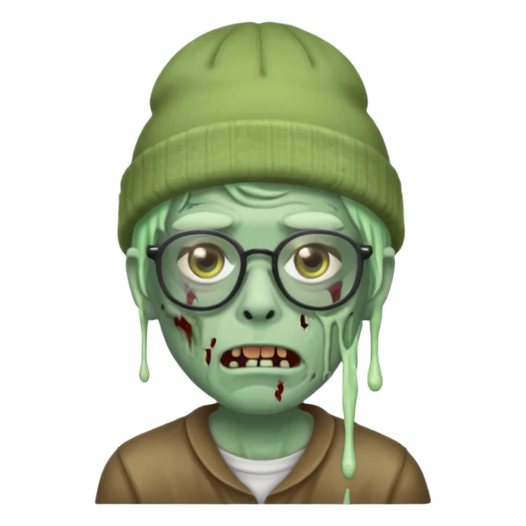 Hazme un zombie con gafas y un gorro de drip sticker