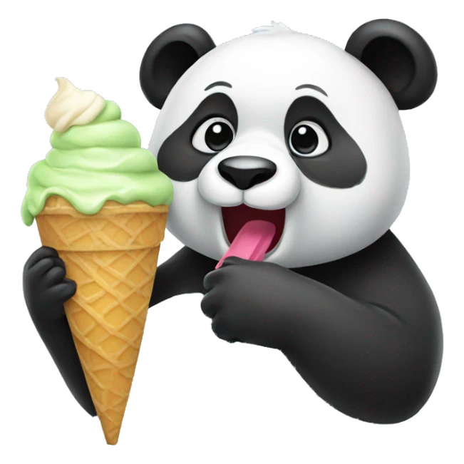 Panda eating ice cream sticker