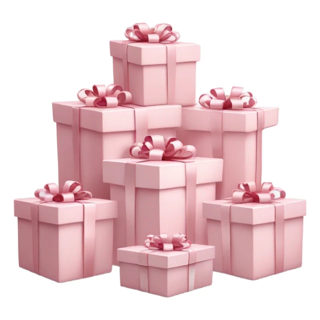 Light pink Christmas gifts under a white Christmas tree  sticker