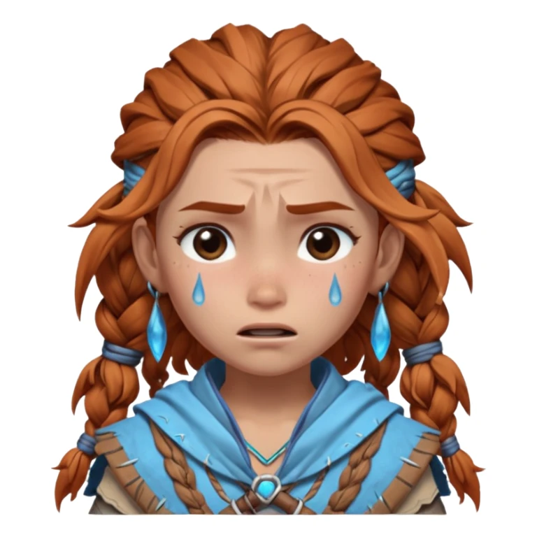 crying aloy from horizon forbidden west the game sticker