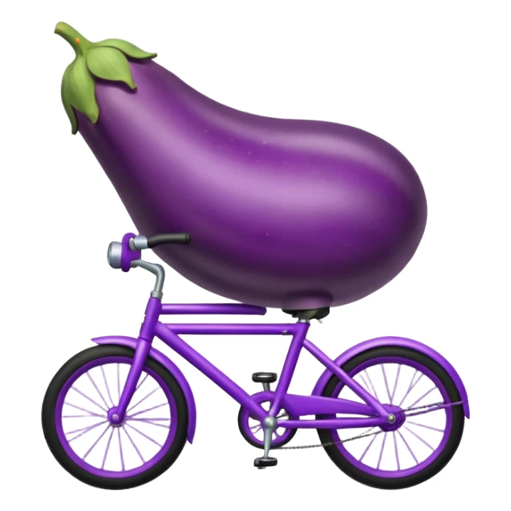 eggplant riding a bike sticker