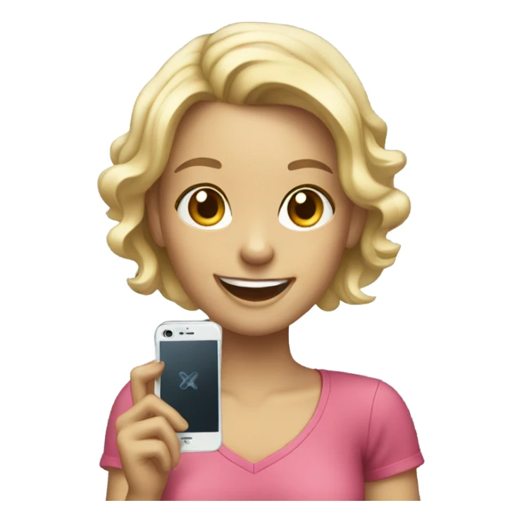 smiling girl with phone mirror sticker