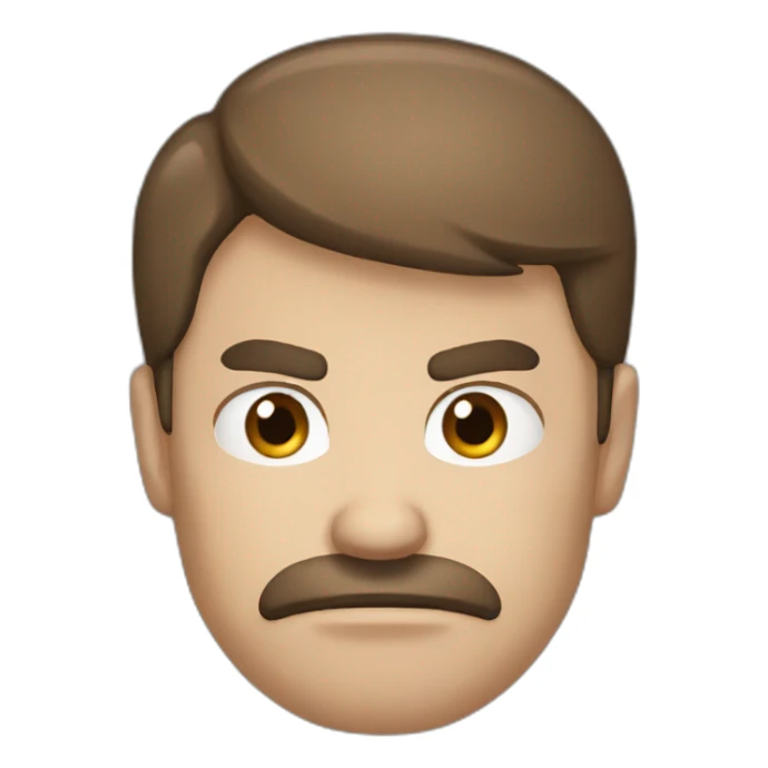 angry boss - brown hair sticker