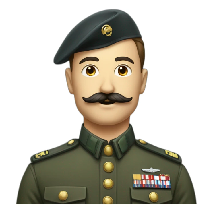 Homme moustache en tenue militaire le bras sticker