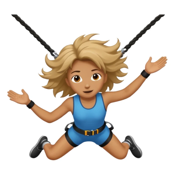 bungee jumping face only with hair flying sticker