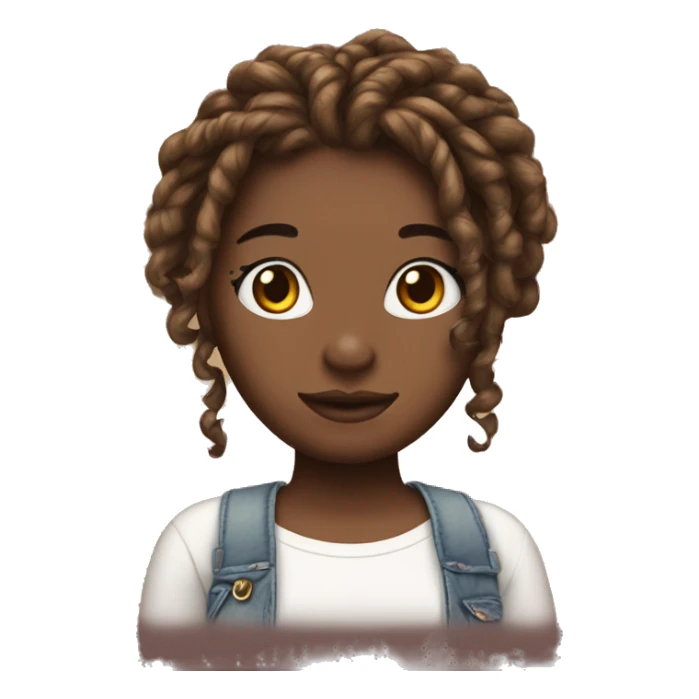 Hello kitty with locs as hair nd she is brown skin sticker
