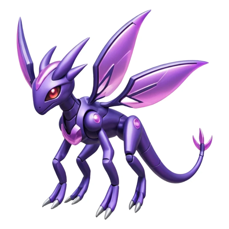 Shiny Futuristic Genesect-Miraidon-Lunala-Fakémon-hybrid-creature (full body)  sticker