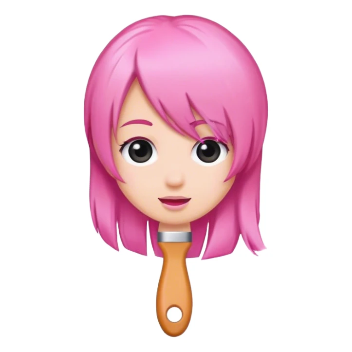 pink hair brush sticker