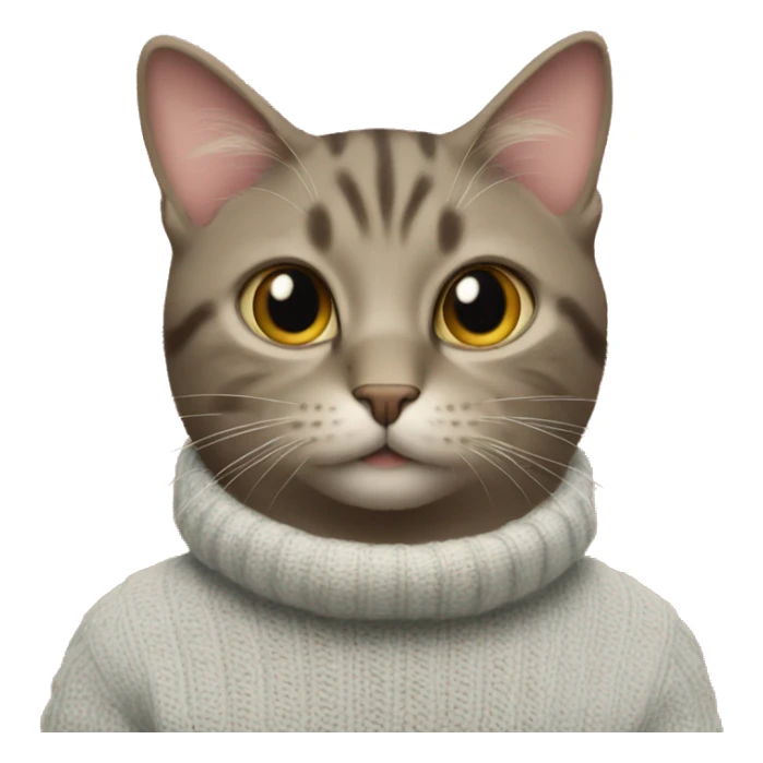 Cat wearing a sweater with JCREW on the front of it sticker