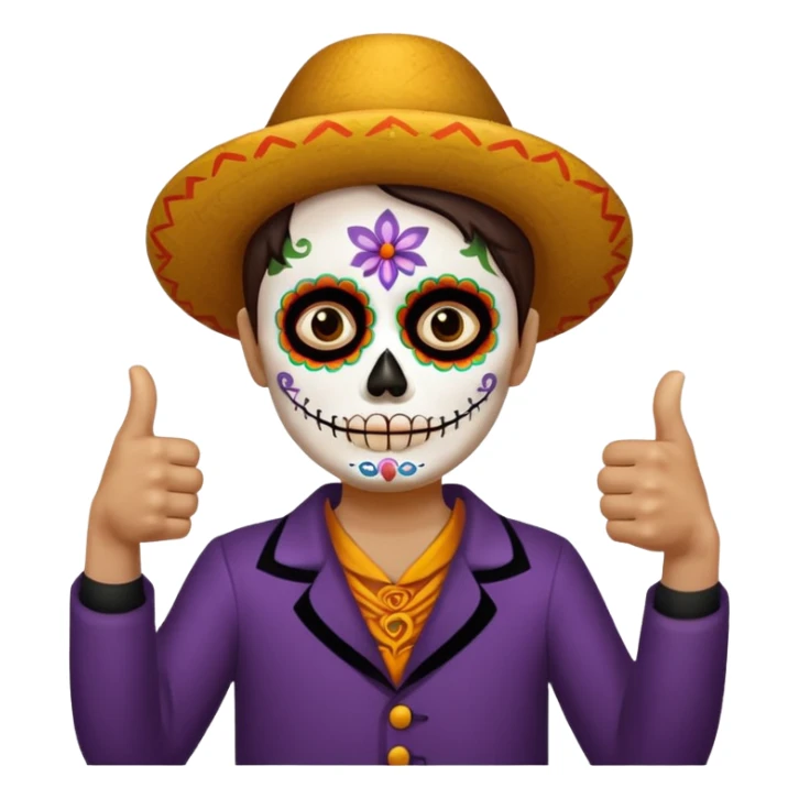 Pulgar arriba día de muertos sticker
