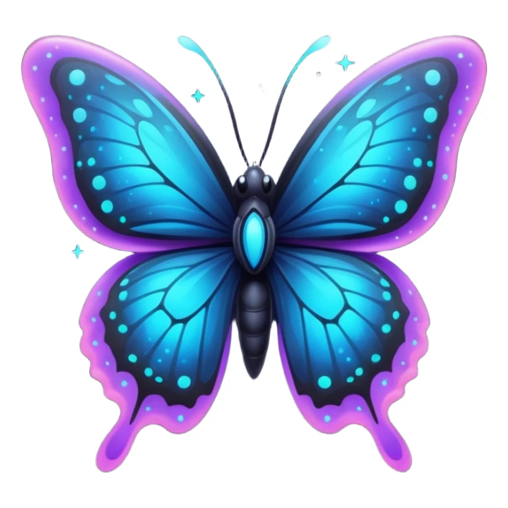 Bioluminescent nebulae abyssal galactical dark and neon-glowing nightly dusky starry sparkly butterfly sticker