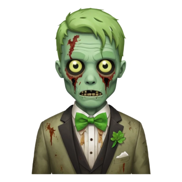zombie zombie groom with green bow tie sticker