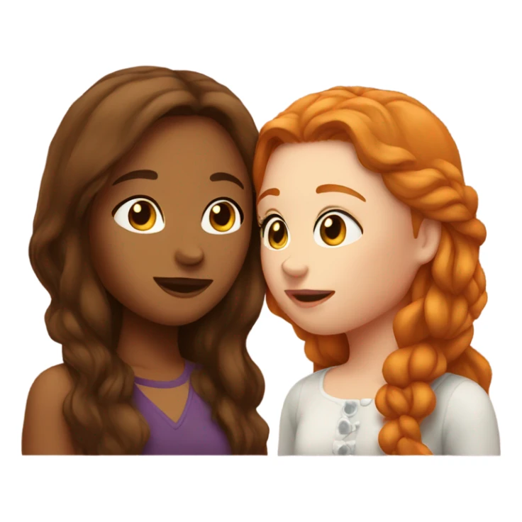 brunette and ginger girls kissing  sticker