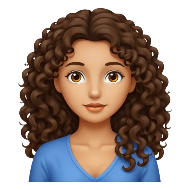 Fille brune cheveux bouclé long peau légèrement bronzé  sticker