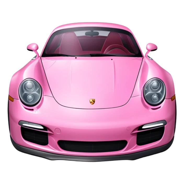 full view of a pink porsche sports car sticker