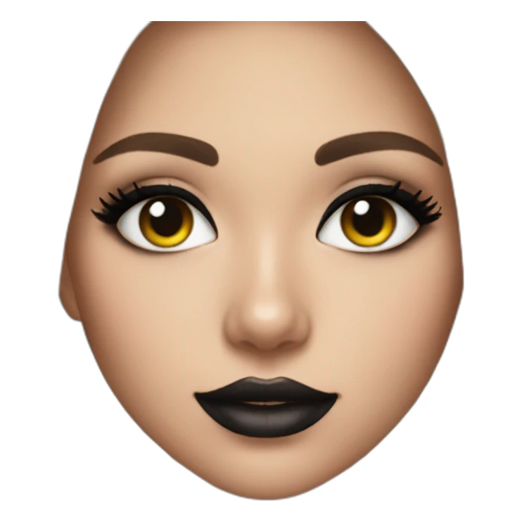 girl makeup with black cat sticker