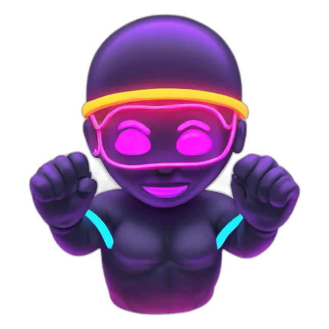 Juicy booty neon sign style man sticker