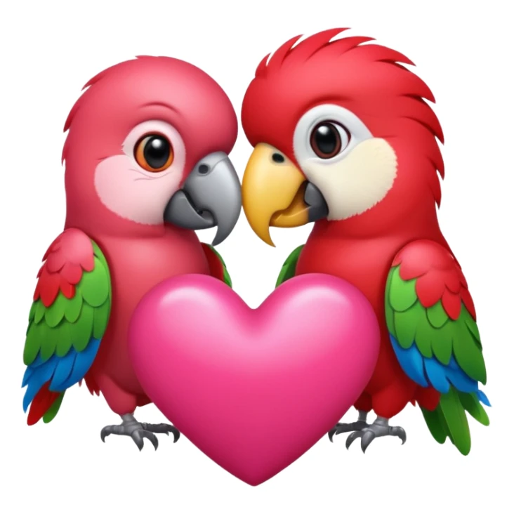 shiny heart kiss parrot sticker
