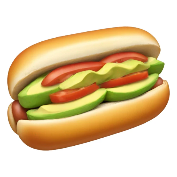 hotdog with avocado, tomato, and mayonnaise  sticker