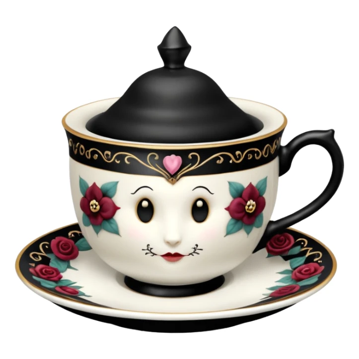 Alice in Wonderland teacup gothic sticker