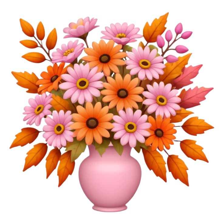 autumn bouquet pink orange pastel sticker