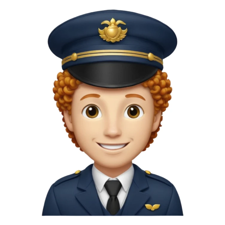 bellboy face big curly hair ginger bellboy hat sticker