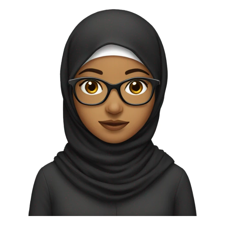 muslim girl with glasses  sticker