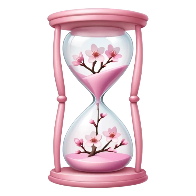 Pink pastel and white gradient Cherry Blossom hourglass sticker