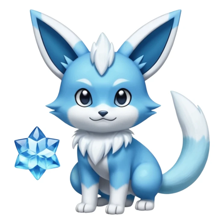 Glaceon-Dewott-Meowstic-Fakémon-hybrid-creature (full body)  sticker
