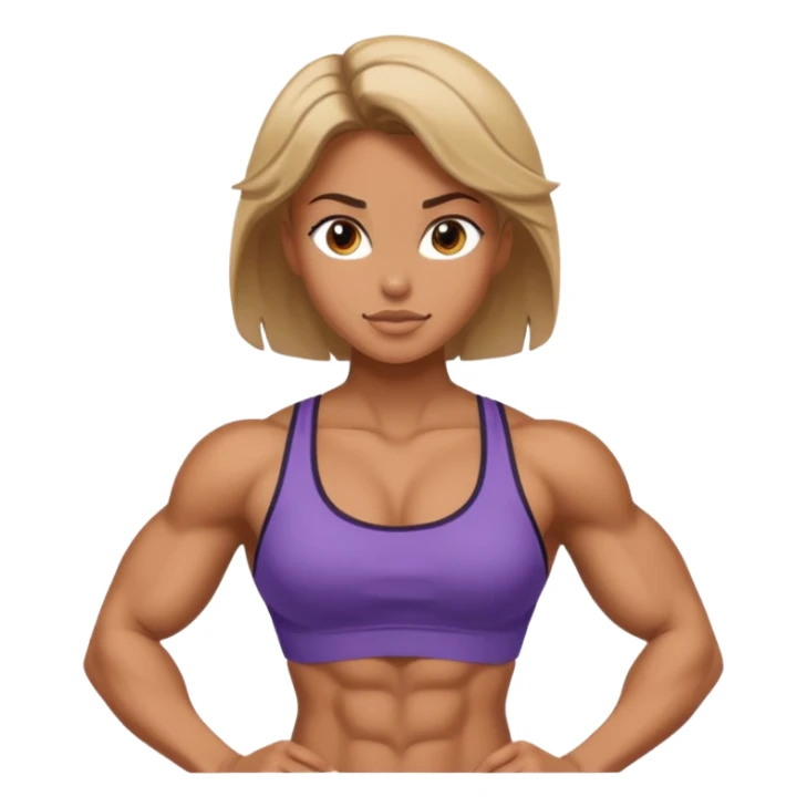 an extremely muscular girl with strong abs sticker